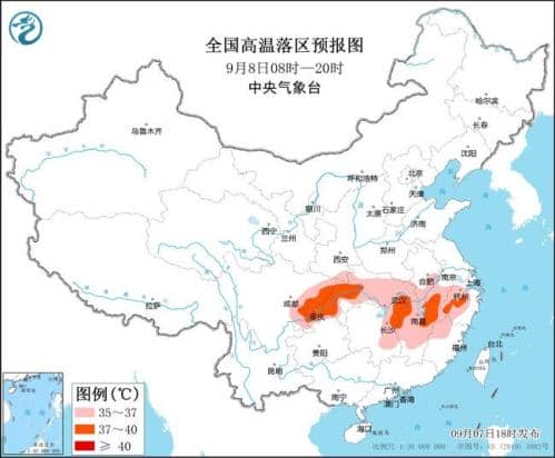 高温黄色预警:四川重庆等7省市部分地区最高温可达37℃以上