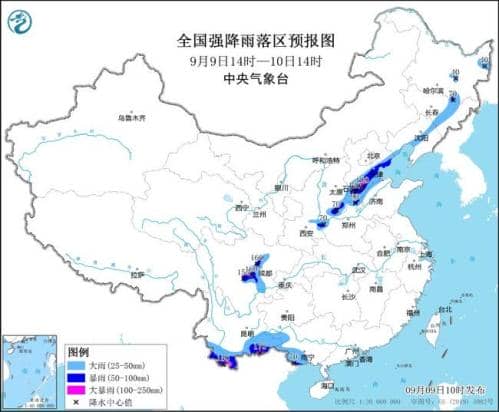 暴雨黄色预警:云南四川河北等地局地将有大暴雨